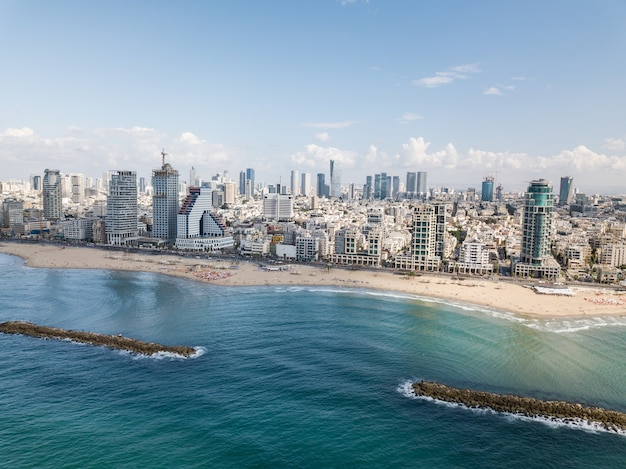 Aerial view of Tel Aviv and sea TelAviv Israel