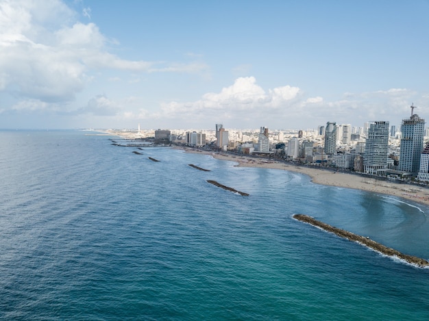 Aerial view of Tel Aviv and sea TelAviv Israel