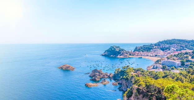 Aerial view of Tosa de Mar iCosta Brava Spain