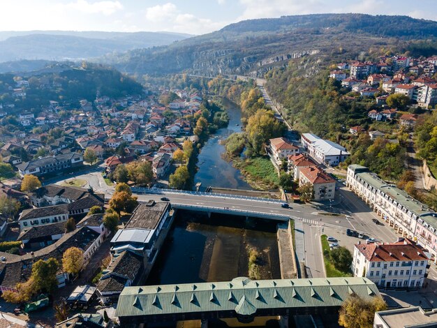 Photo aerial view of town of lovech bulgaria