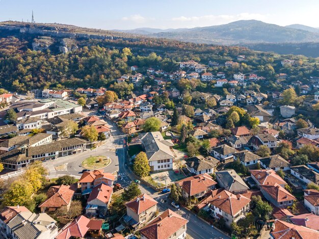 Aerial view of town of Lovech Bulgaria