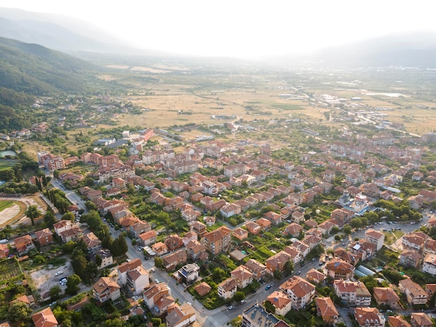 Aerial view of town of Petrich Bulgaria