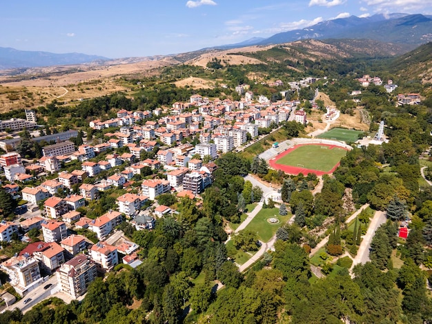 aerial view of town of sandanski bulgaria