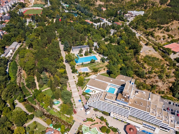 aerial view of town of sandanski bulgaria