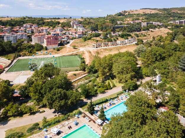 aerial view of town of sandanski bulgaria