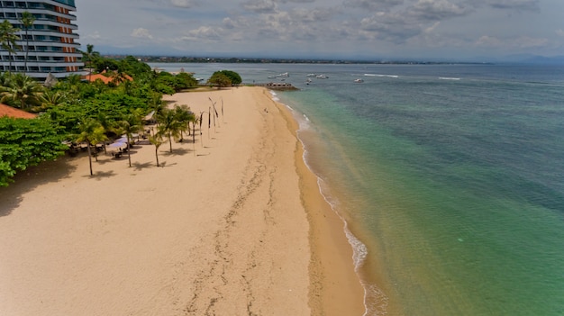 Aerial view of a tropical beach in Bali