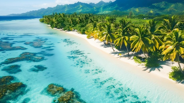 Взгляд с воздуха на тропический пляжный рай