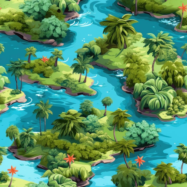 Aerial view of a tropical island paradise