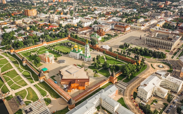 Aerial view of Tula Kremlin on a clear day