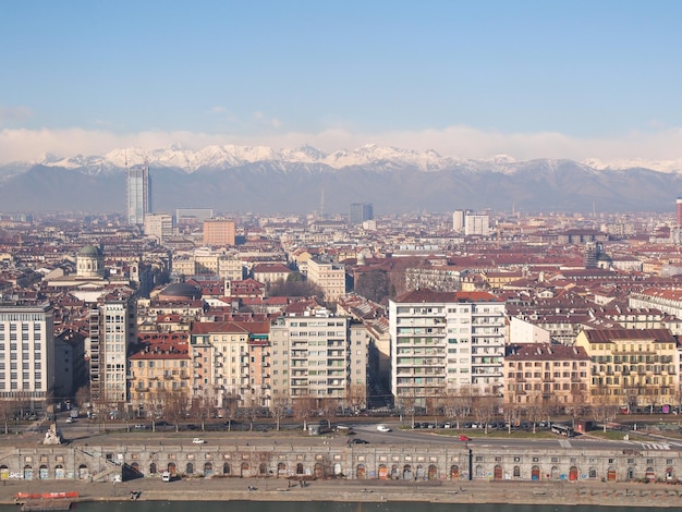 Aerial view of Turin