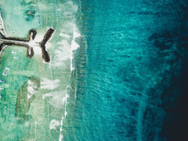 Photo aerial view of turquoise seascape