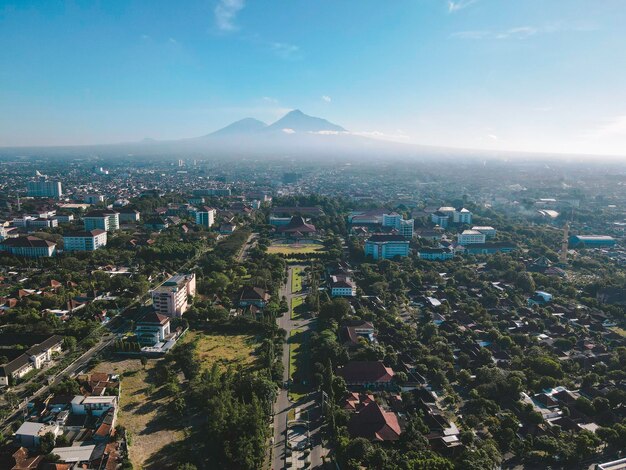 Aerial View of Universitas Gadjah Mada in Yogyakarta Indonesia Yogyakarta Indonesia September 2021