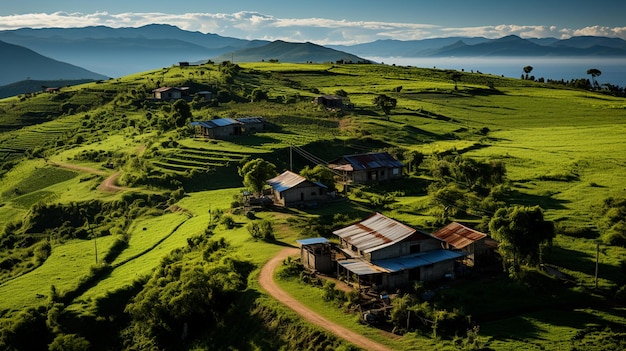 An Aerial View Of A Vast Brazilian Farm With Family