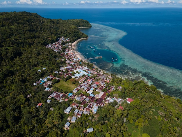 Aerial view of the village of boracay