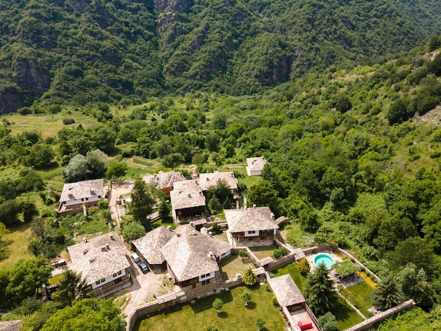 Aerial view of Village of Kovachevitsa Bulgaria