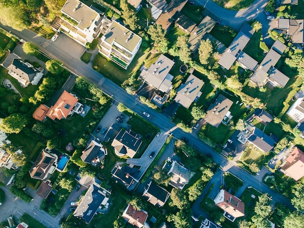 Aerial view of the village in Suburbs in Oslo Norway