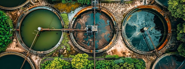 Aerial view of water treatment plant