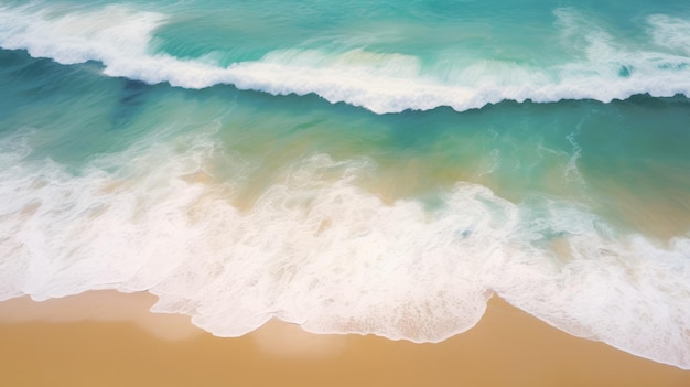 aerial view of waves on the beach