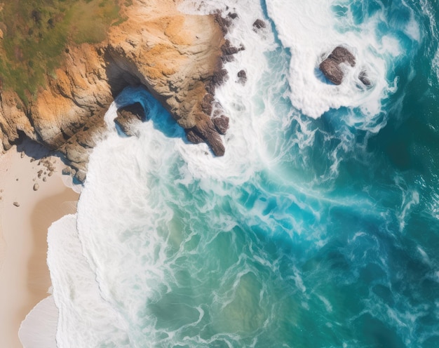 aerial view of waves