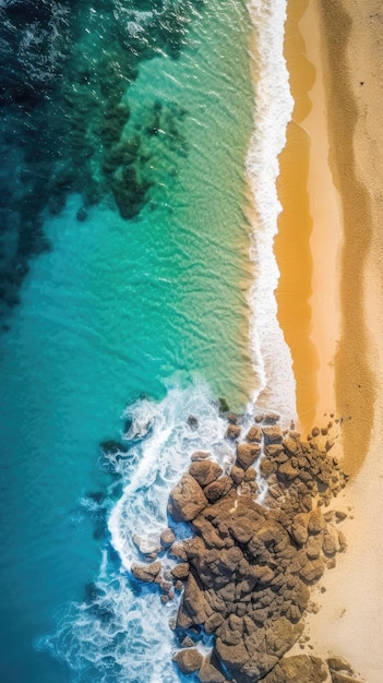 aerial view of waves