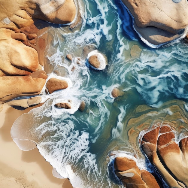 aerial view of waves