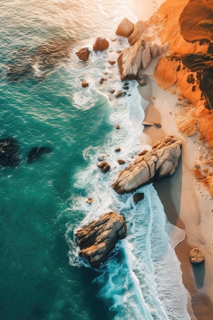 aerial view of waves