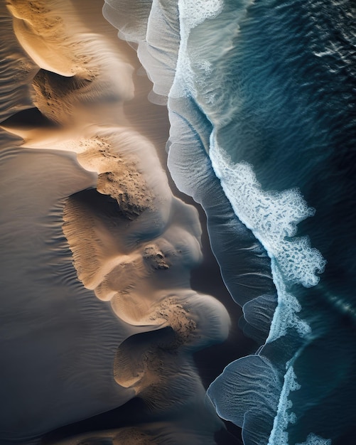 aerial view of waves