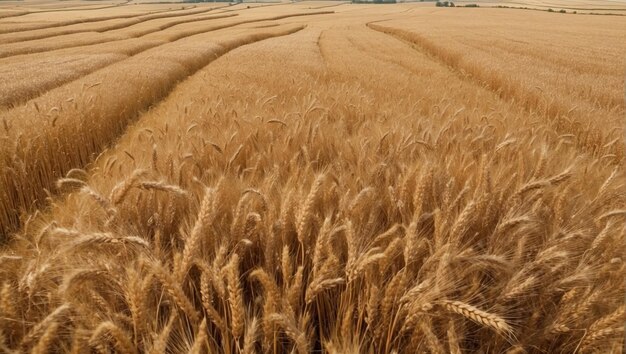 Photo aerial view wheat field