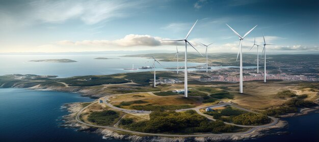 Aerial view of the wind farm