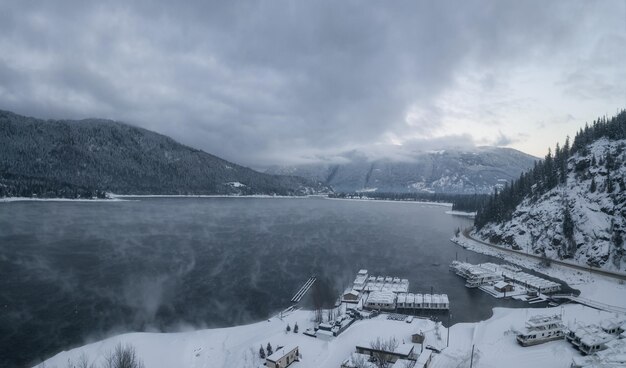 Aerial view of Winter Canadian Landscape