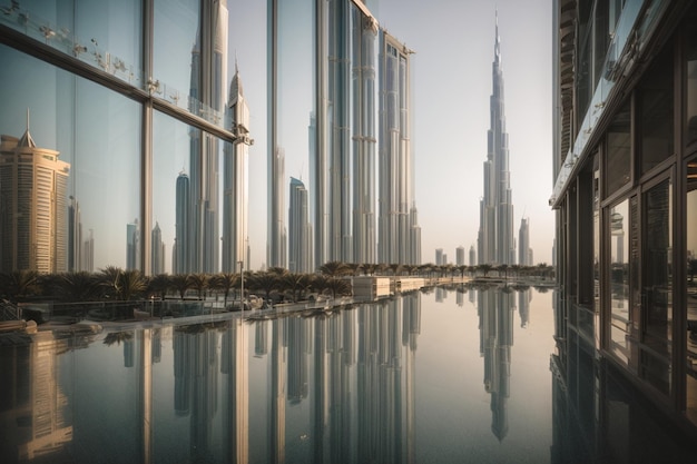 aerial view of world skyscrapers burj khalifa tower united arab emirates Dubai