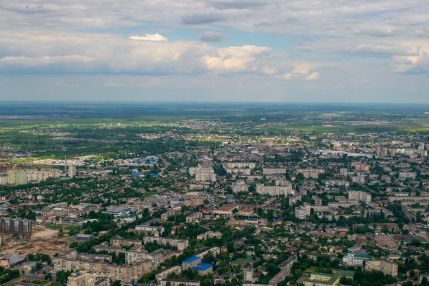 Вид с воздуха на Житомир в Украине