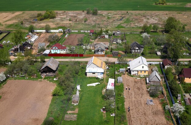 Aerial Views Russian village