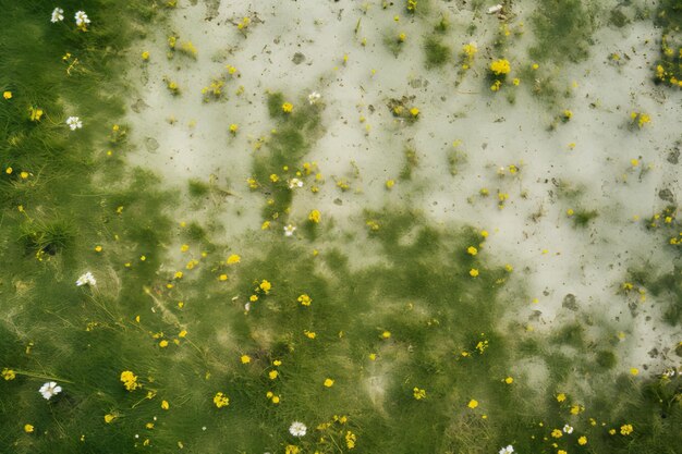 사진 댄델리온 필드 의 공중 풍경 - 예술적 인 맛 과 감탄 스러운 관점