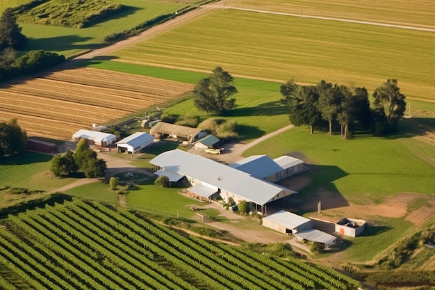 Aeriel view of a farm