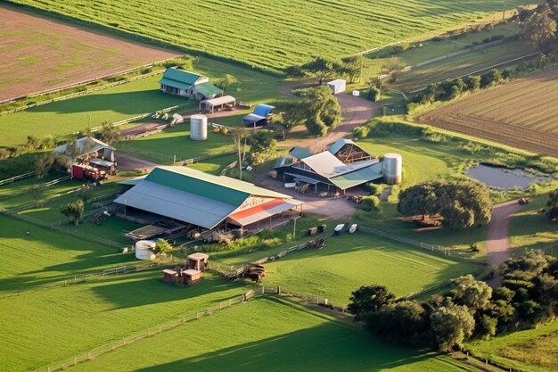 Aeriel view of a farm