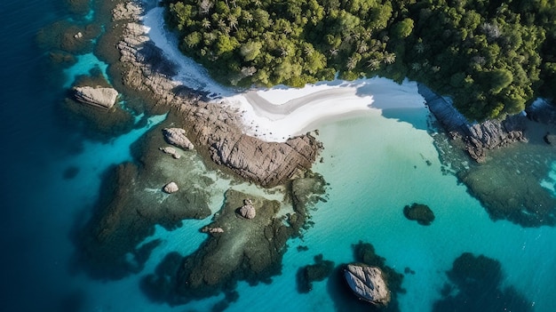 Aeriel view of tropical beach