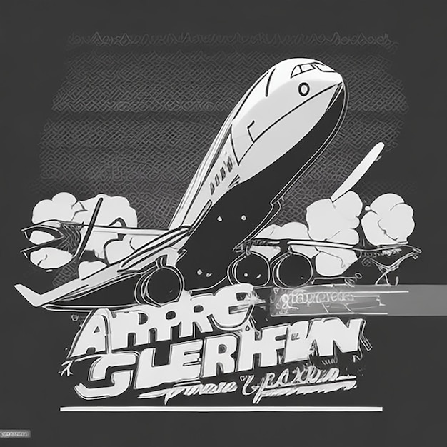 Foto aeroplan ai-afbeelding voor t-shirtontwerp