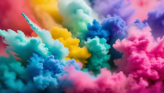 Photo aerosol cloud of colored powders