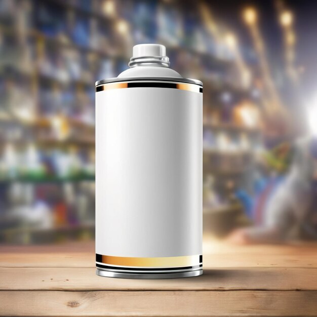 Aerosol spray can empty blank generic product packaging mockup