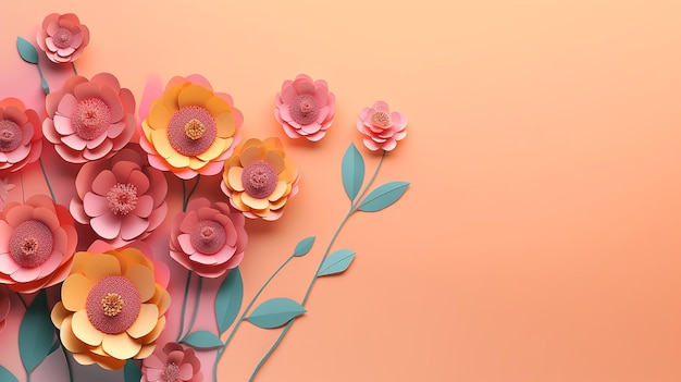 Aesthetic 3D Flower Background