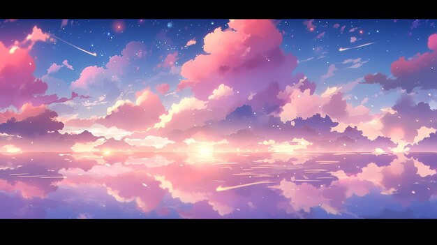 Night Sky Stars Clouds Scenery Landscape Anime 4K Wallpaper iPhone HD Phone  #7680i