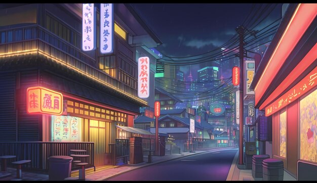 Premium AI Image  aesthetic anime backgrounds 4k high detail