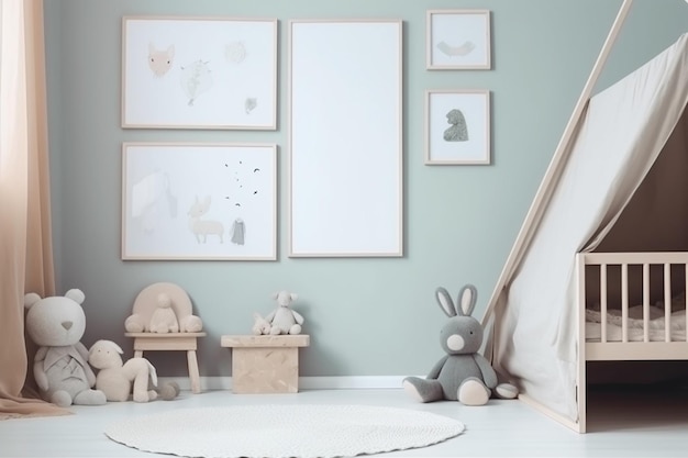 Aesthetic Baby Room Interior Created with Generative AI