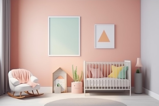 Эстетический интерьер детской комнаты, созданный с помощью генеративного ИИ