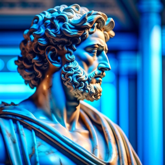 Aesthetic background of greek bust