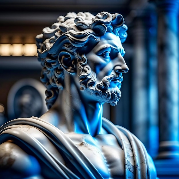 Foto lo sfondo estetico del busto greco