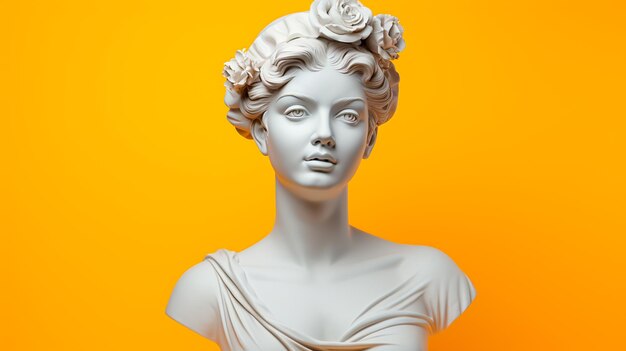 Aesthetic background of greek woman bust