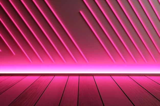 분홍색 네온 LED 조명 효과와 함께 미학적 배경
