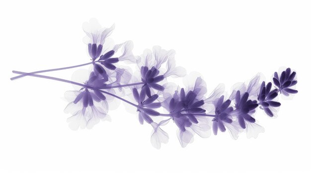 Aesthetic botanical xray of lavender Harmonious forms Minimalism concept Light color Generative AI